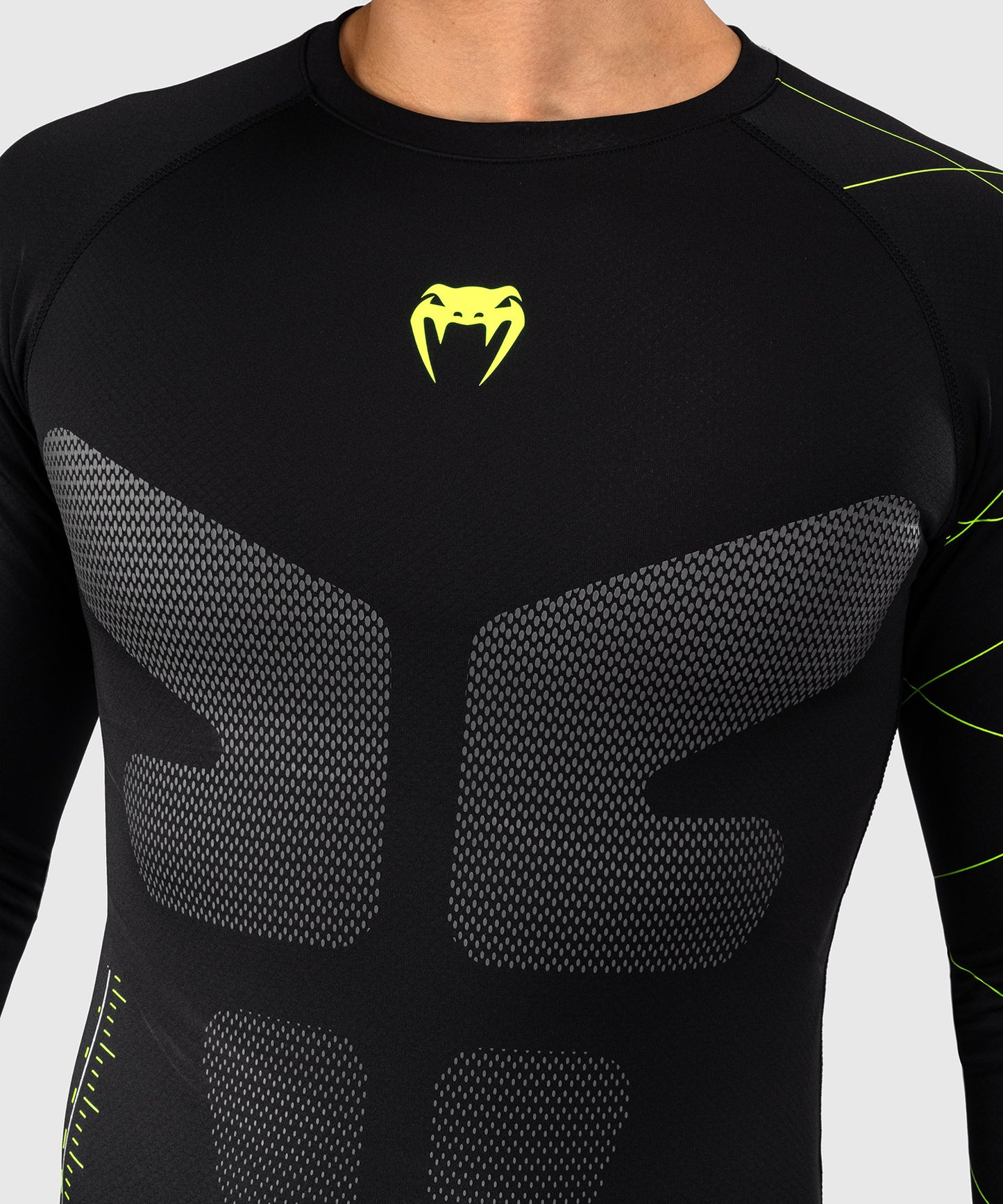 Rashguard Manches Longues Venum Training Camp 4.0 - Noir/Vert fluo