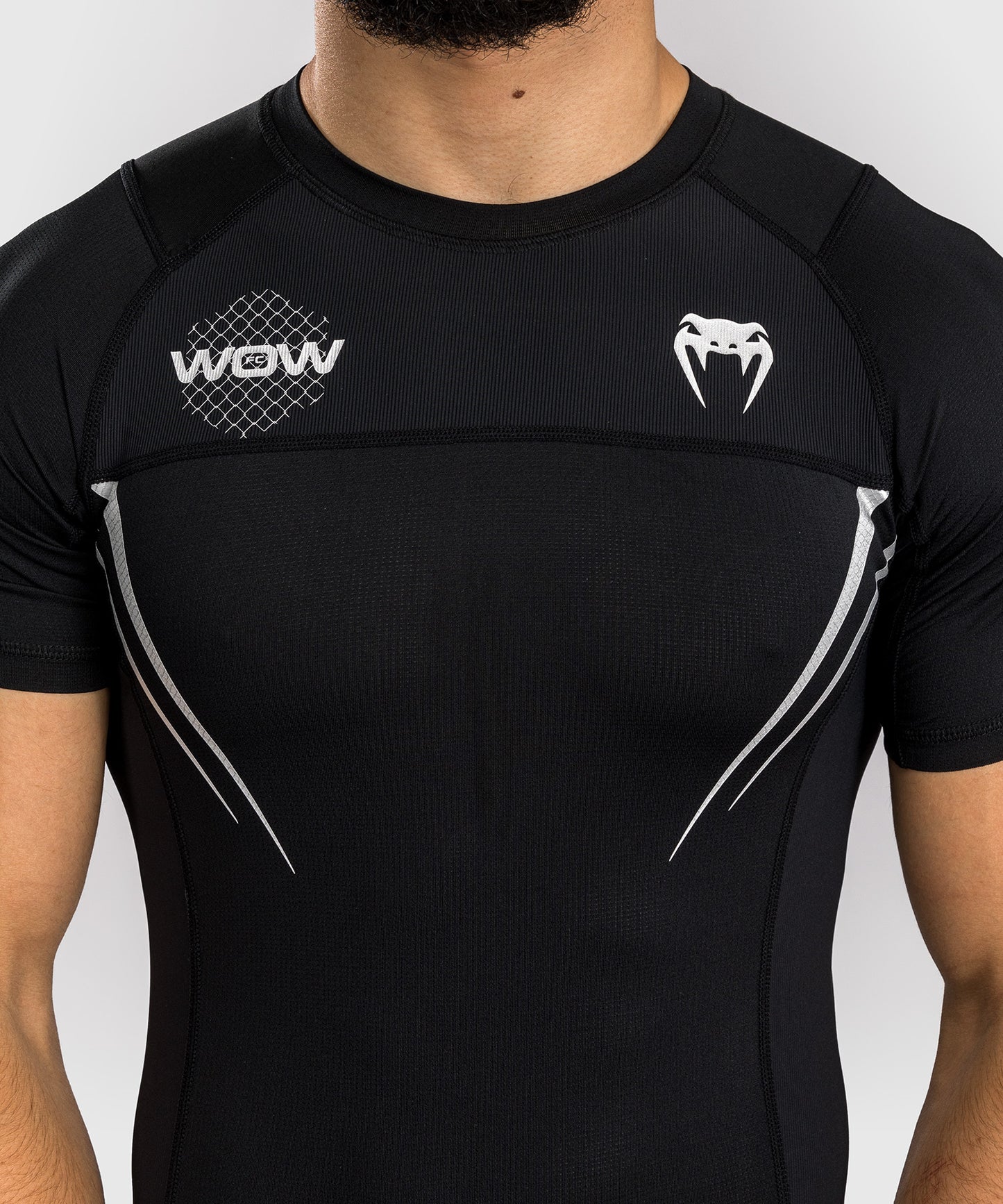 Venum x WOW FC Kurzarm Rashguard - Schwarz/ Grau