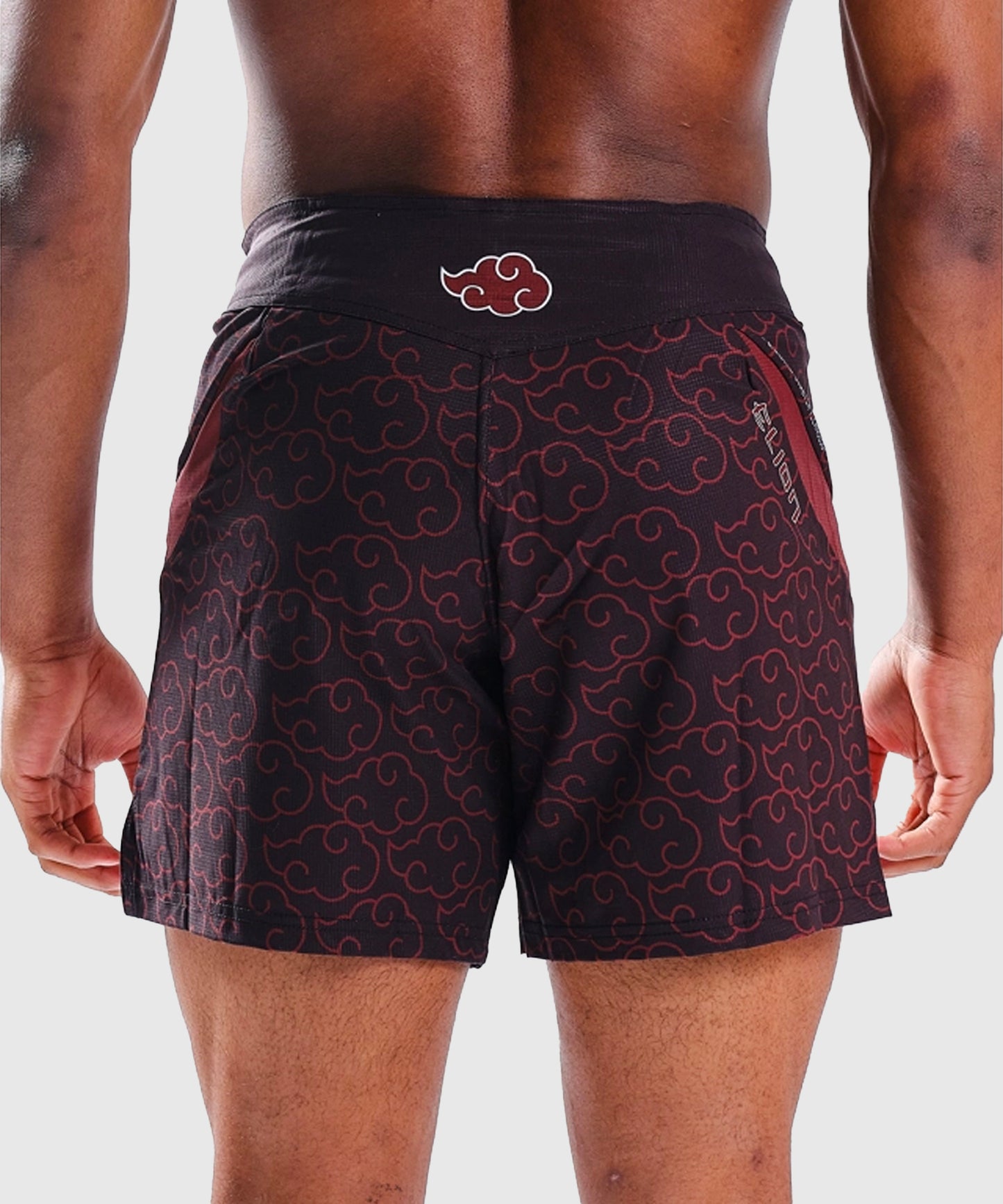 Elion X Naruto Akatsuki Fightshorts - Schwarz/Rot