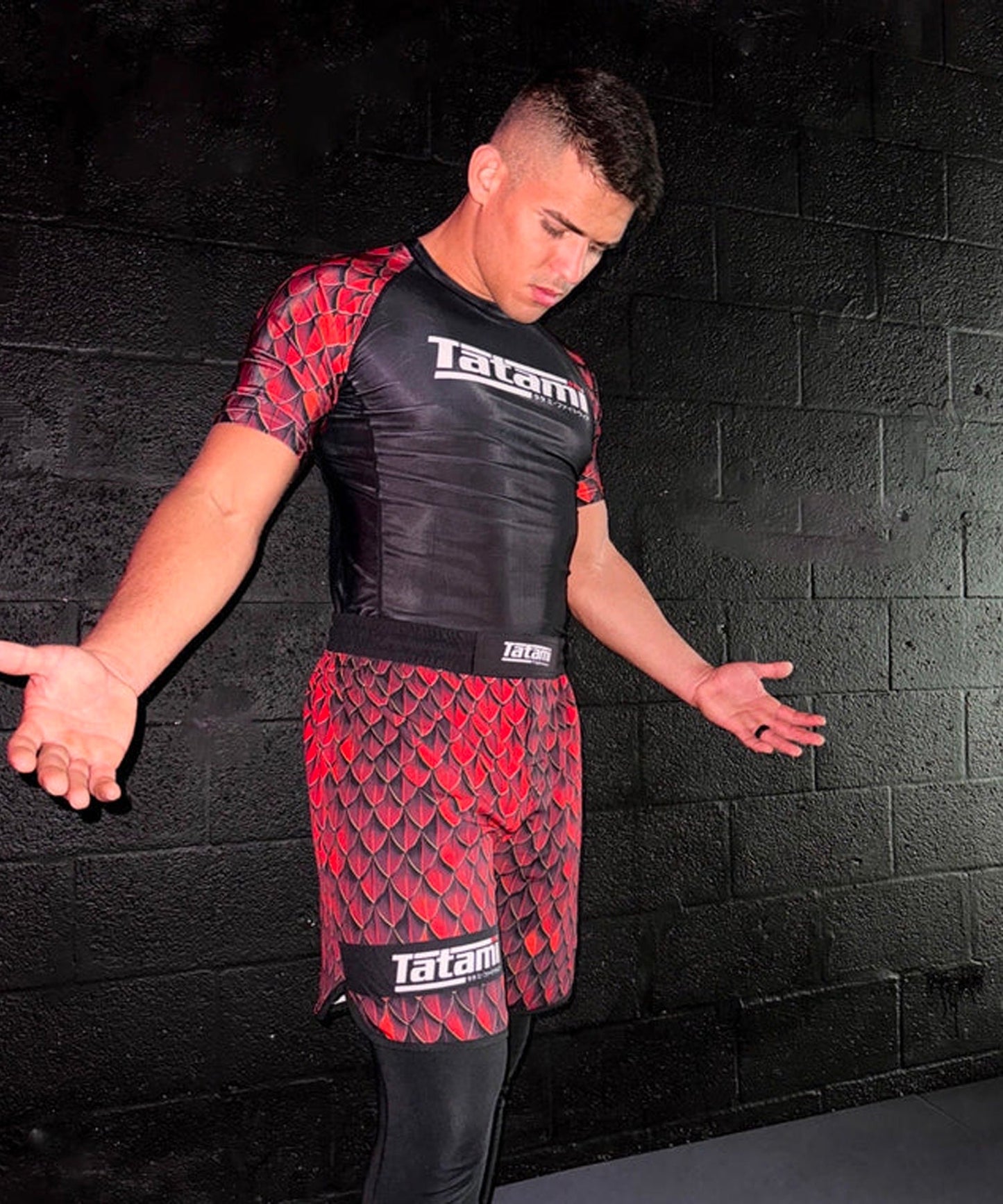 Tatami Fightwear Recharge Dragon Rashguard Kurzarm – Schwarz/Rot