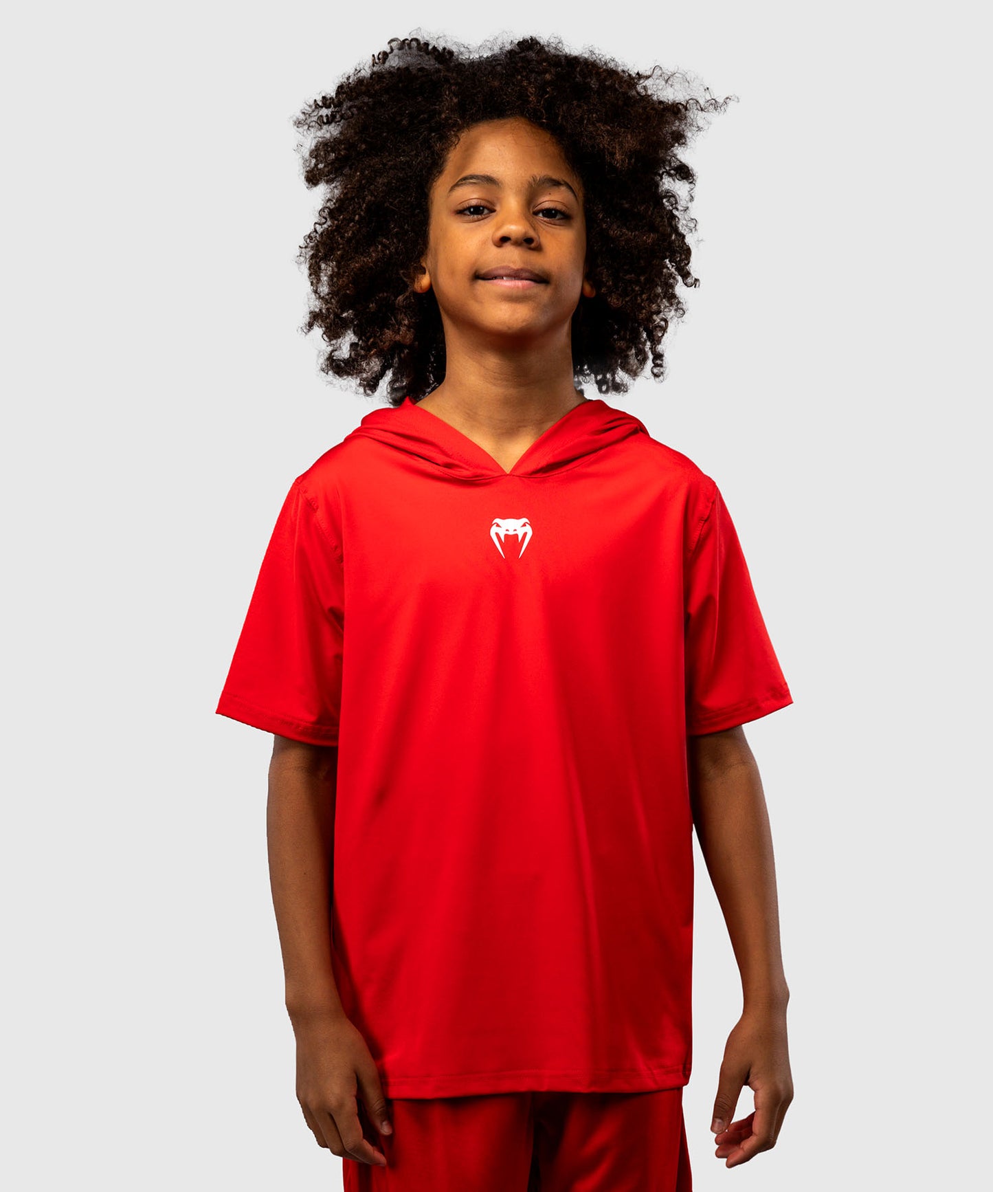 Venum Elite Kurzarm Dry-Tech Kapuzenpullover für Kinder - Rot