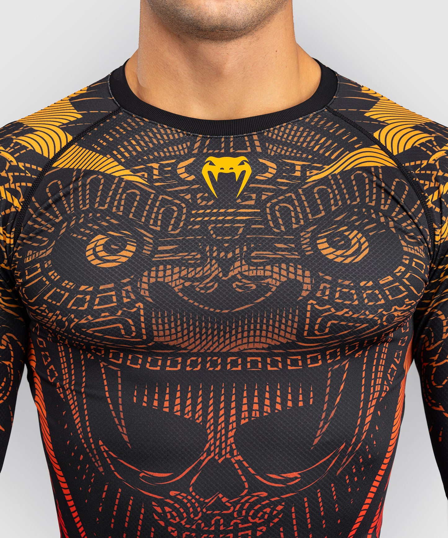 Venum Quetzal Fury Rashguard De Manga Larga - Negro/Fury Rojo/Mandarina