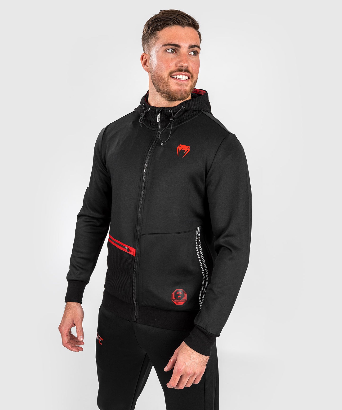 Sweatshirt zippé à capuche pour Hommes UFC Adrenaline by Venum Fight Week - Noir