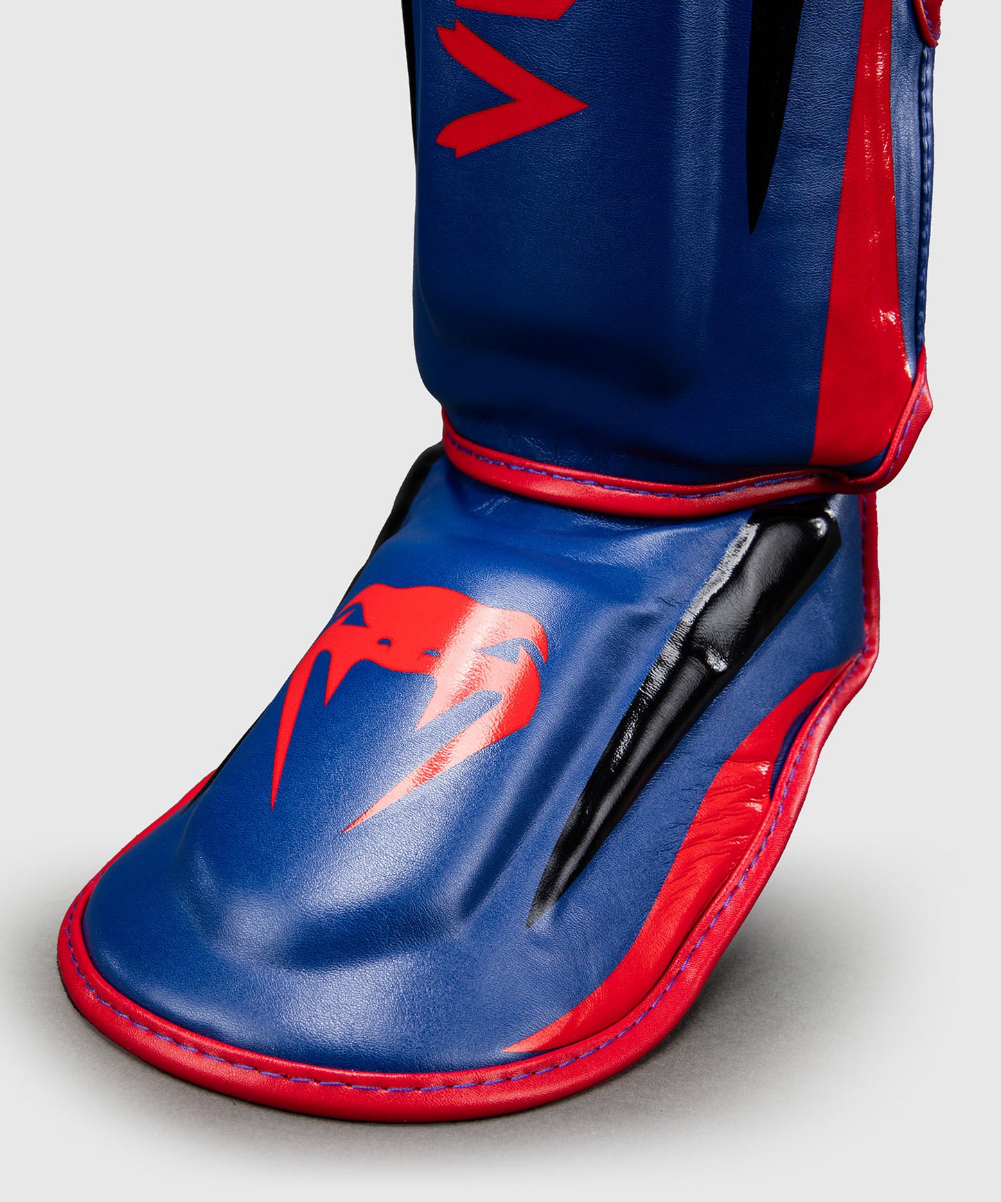 Protège-tibias Venum Elite - Bleu foncé/Rouge