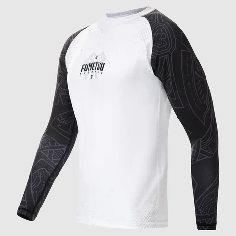 Fumetsu Berserker Langarm-Rashguard - Weiß/Schwarz