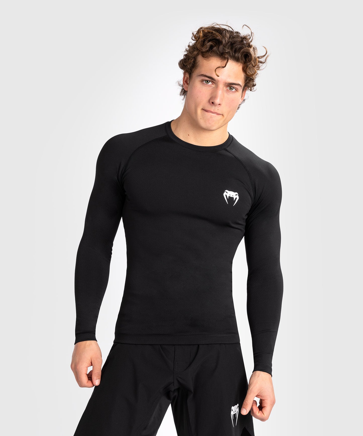 Venum Contender Herren Langärmeliger Rashguard - Schwarz/Weiß