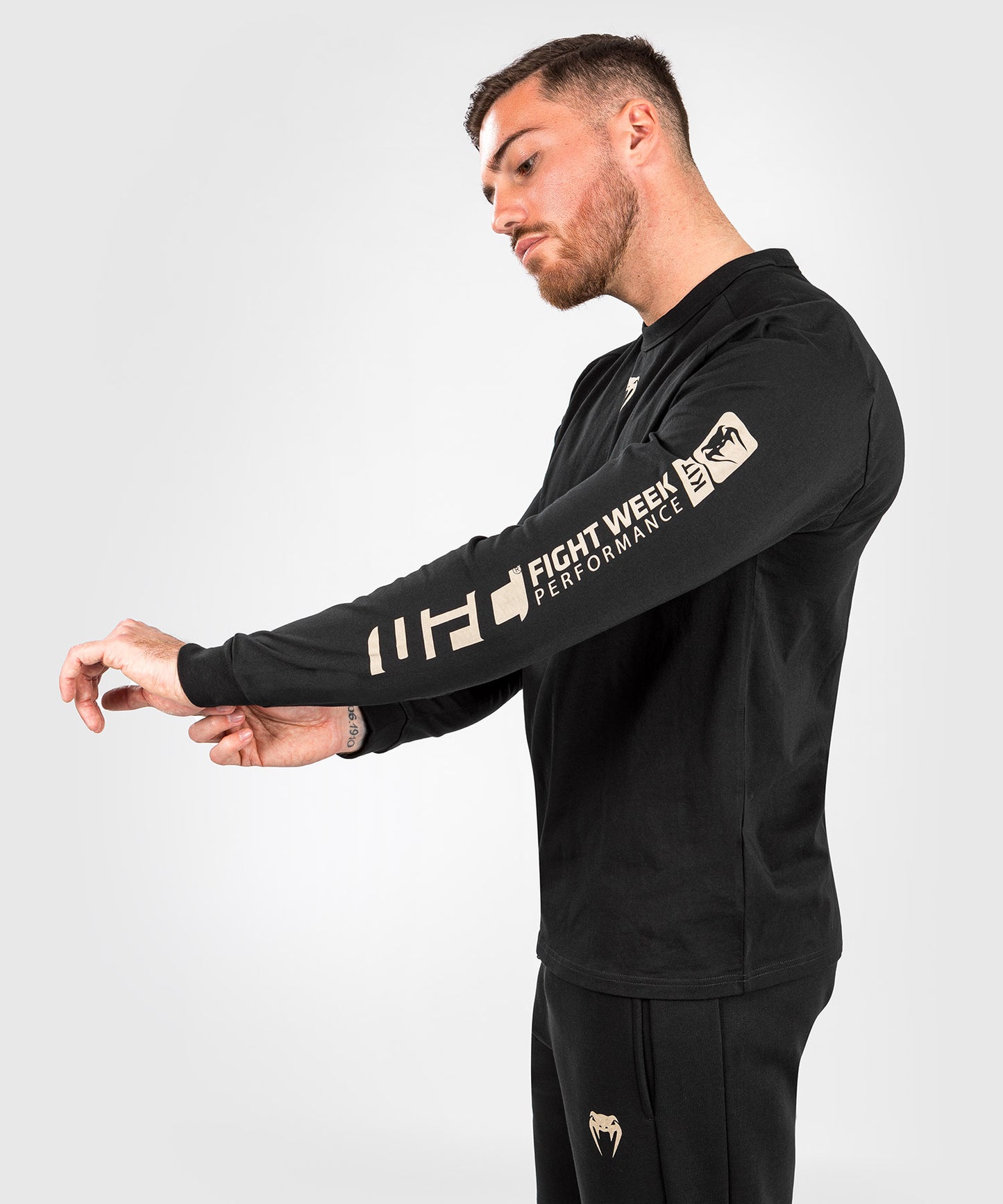 UFC Adrenaline by Venum Fight Week Langärmeliges Herren-T-Shirt - Schwarz