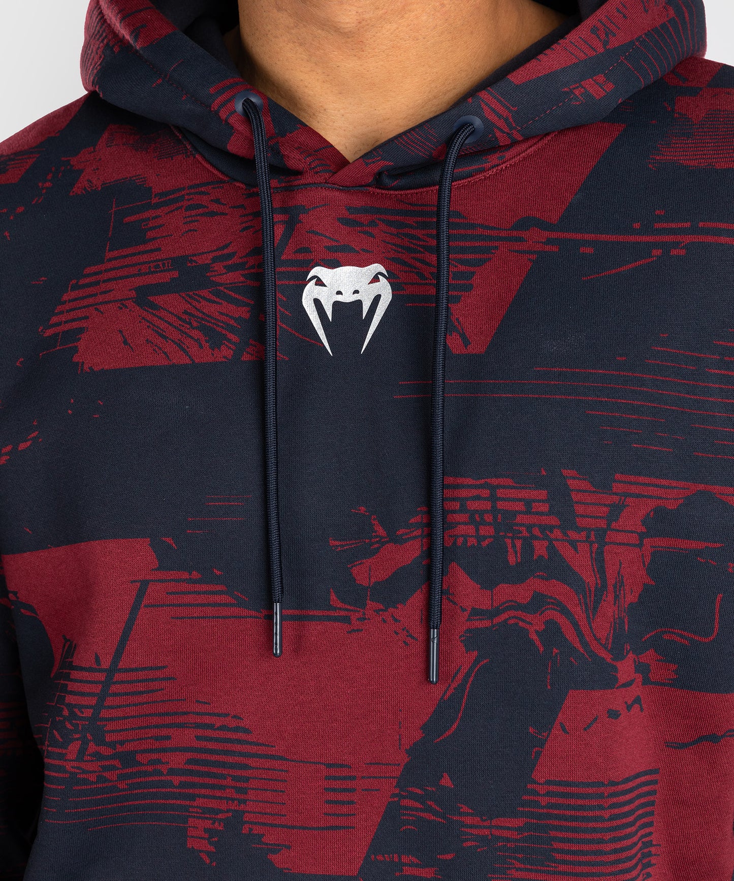 UFC Zenith by Venum Authentic Fight Week Pullover Hoodie Herren - Marineblau/Burgunderrot/Silber