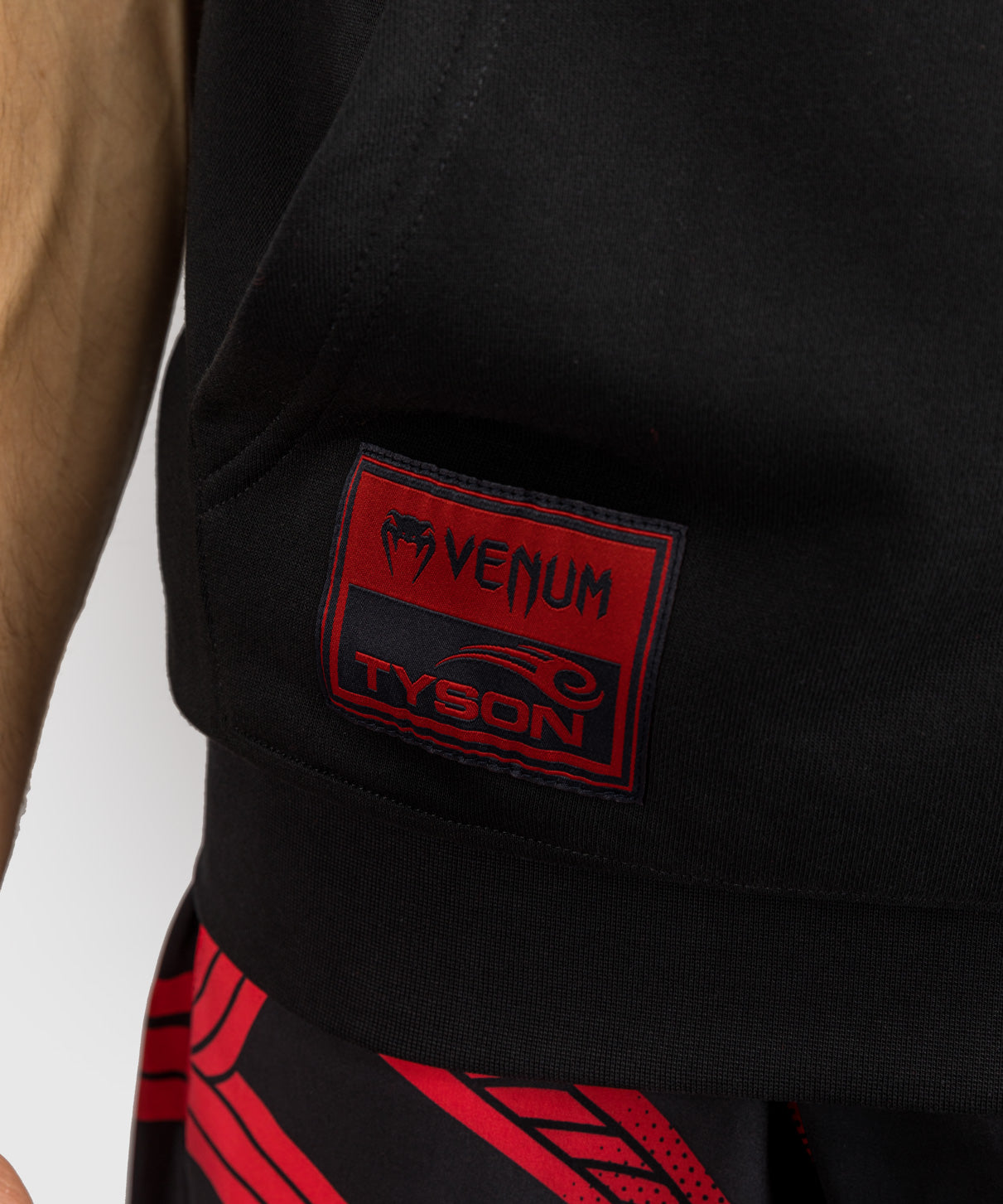 Sweat à capuche sans manches Venum x Mike Tyson Tiger - Noir Profond/Rouge Intense