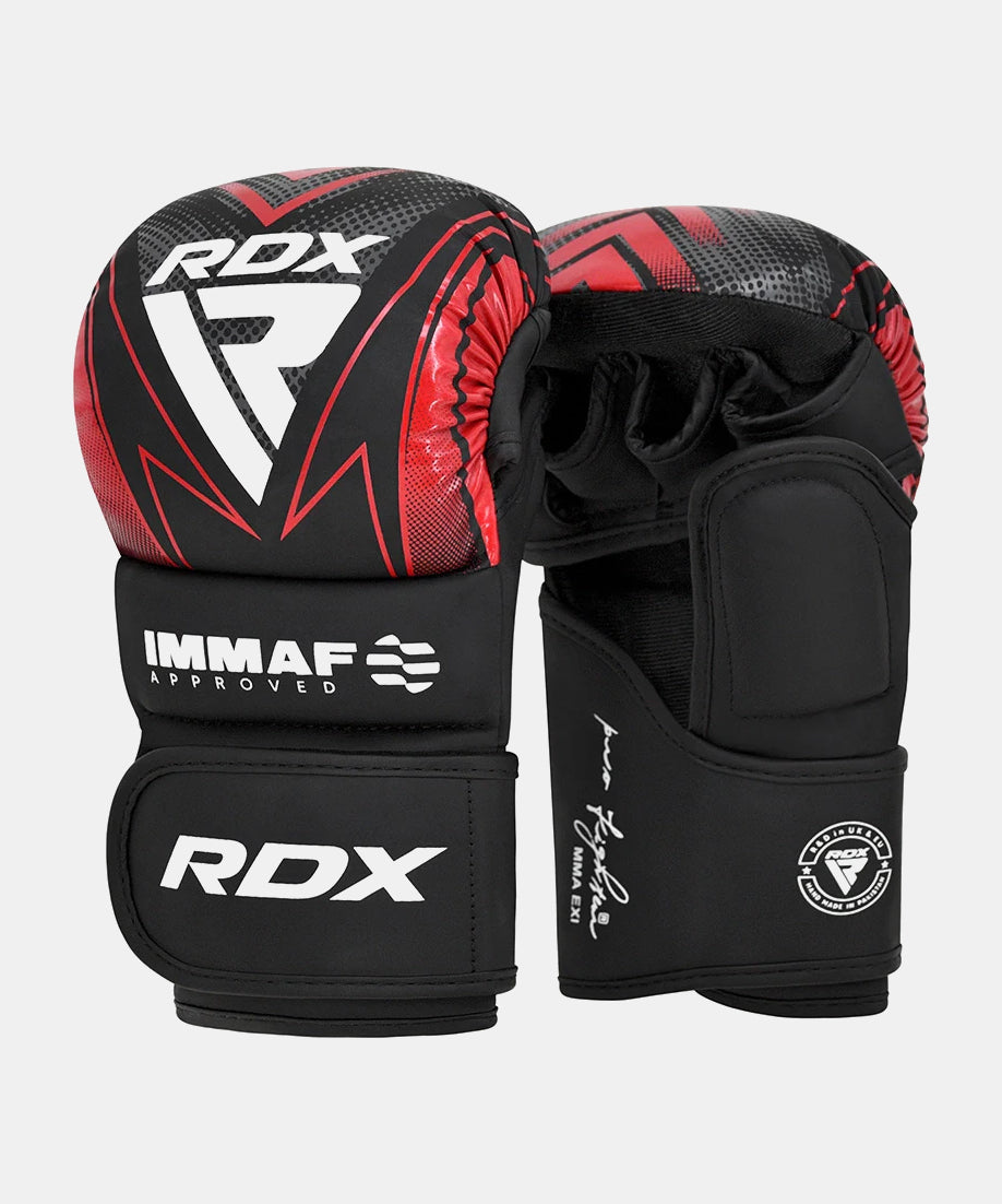 Gants de sparring MMA RDX - Approuvé IMMAF - Noir/Rouge