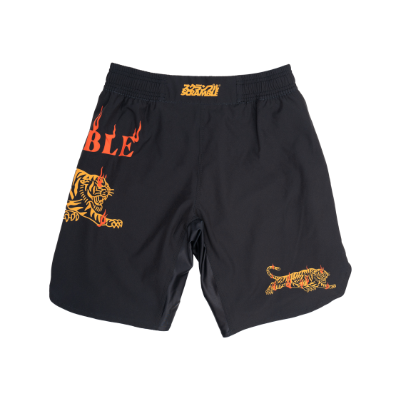 Scramble Burning Tiger Fightshorts - Negro