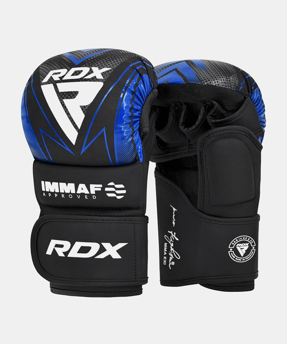 Gants de sparring MMA RDX - Approuvé IMMAF - Noir/Bleu