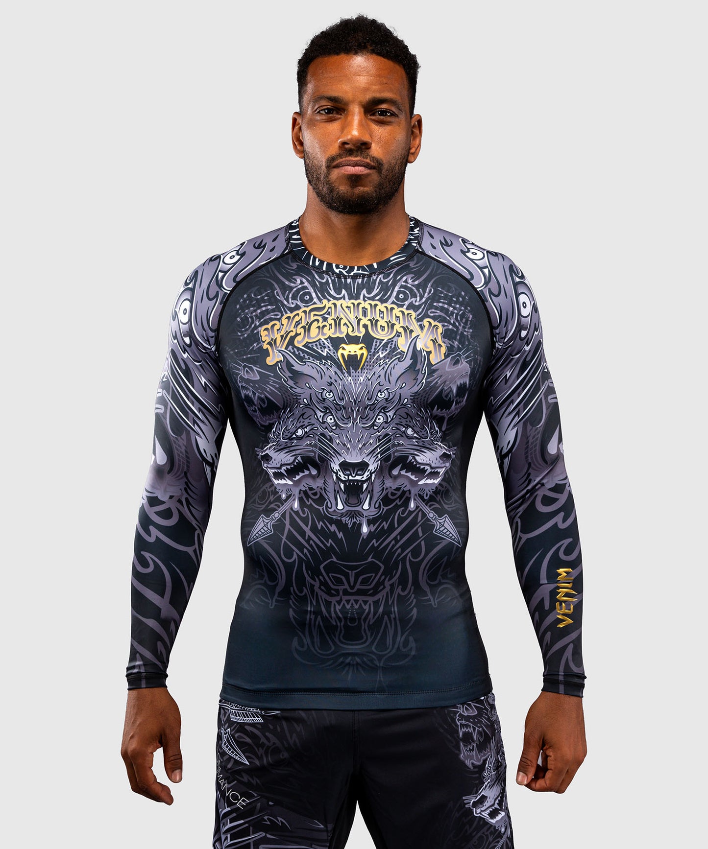 Rashguard à Manches Longues Venum Wolf Atak – Noir/Gris
