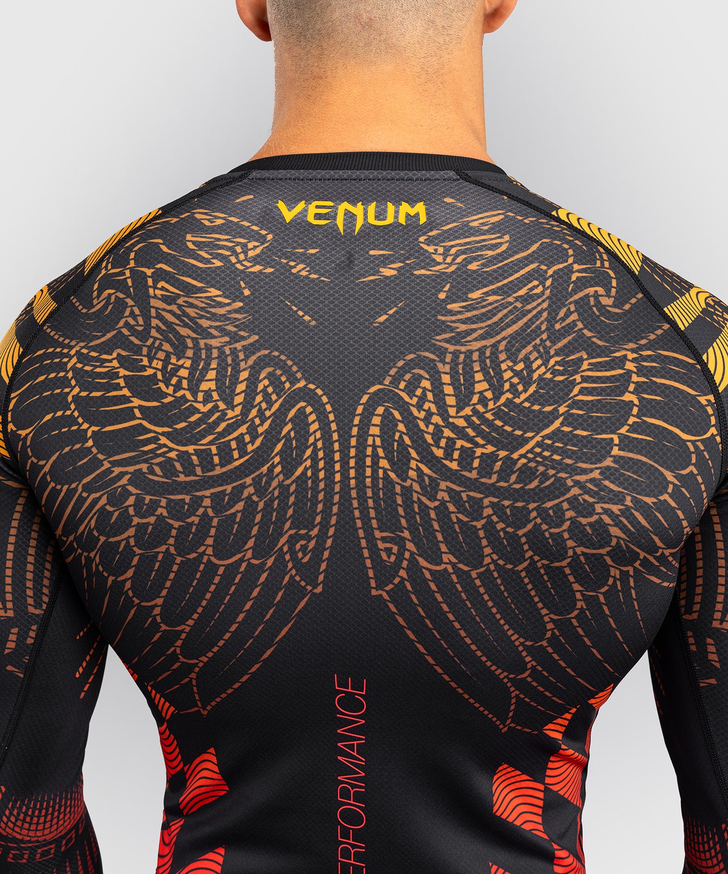 Venum Quetzal Fury Rashguard De Manga Larga - Negro/Fury Rojo/Mandarina