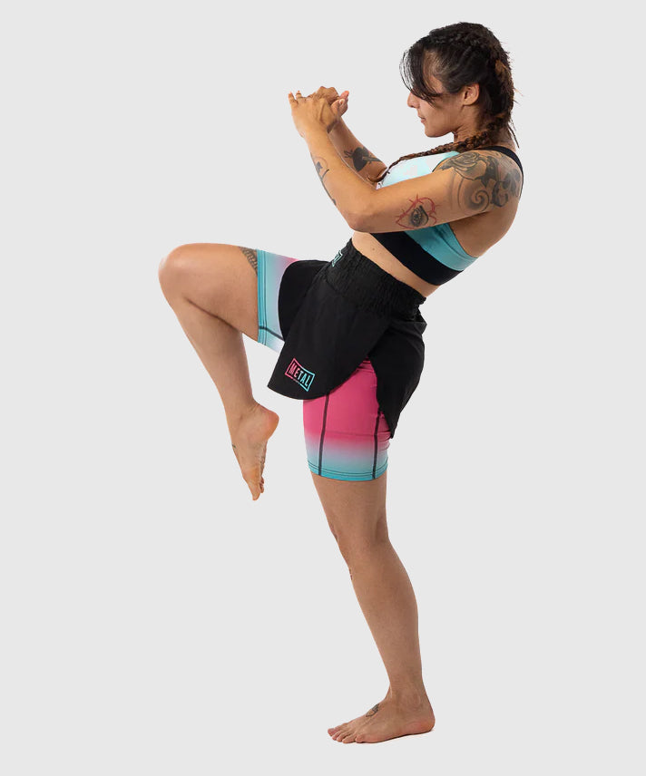 Metal Boxe Miami 2-in-1 Women's Fight Shorts - Black
