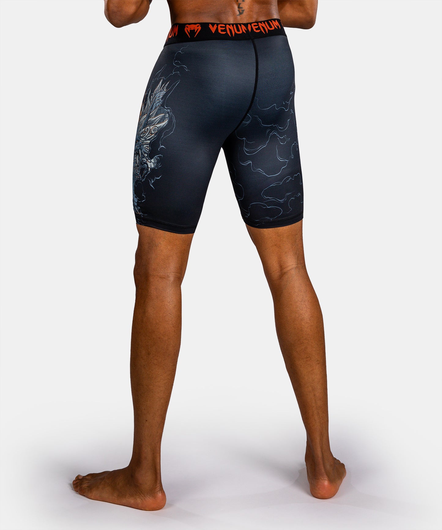 Venum Thunder Dragon Kompressionsshort – Schwarz/Grau/Kupfer