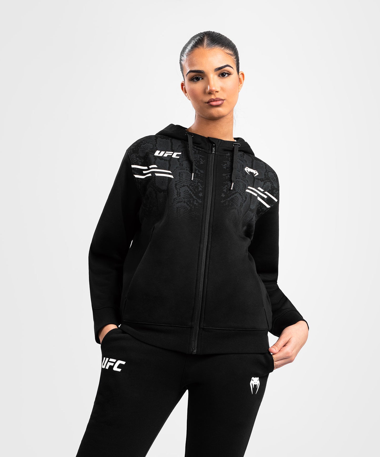 UFC Adrenaline by Venum Replica Zip Hoodie für Frauen - Schwarz