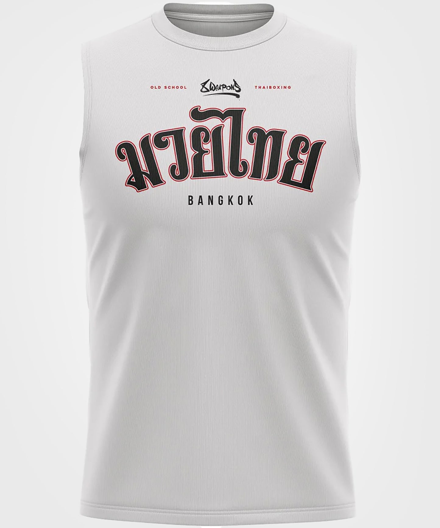 8 Weapons Bangkok Sleeveless Training T-shirt - White/Black