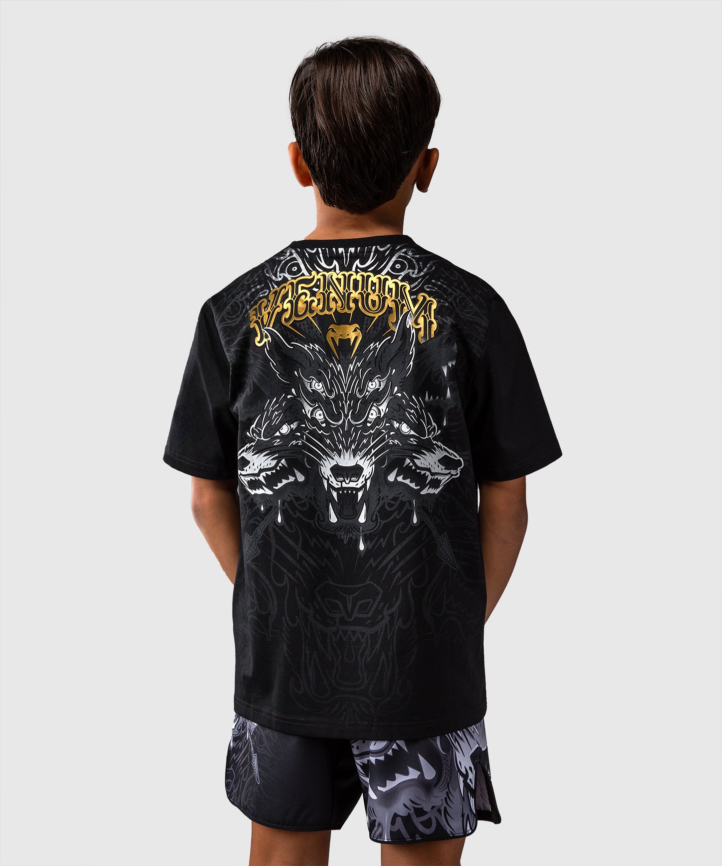T-shirt Pour Enfants Venum Wolf Atak – Noir/Gris