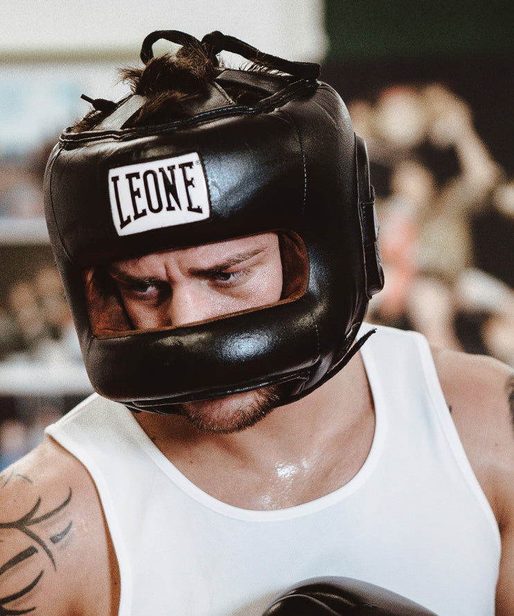 Leone Protection Boxhelm mit Barre - Schwarz