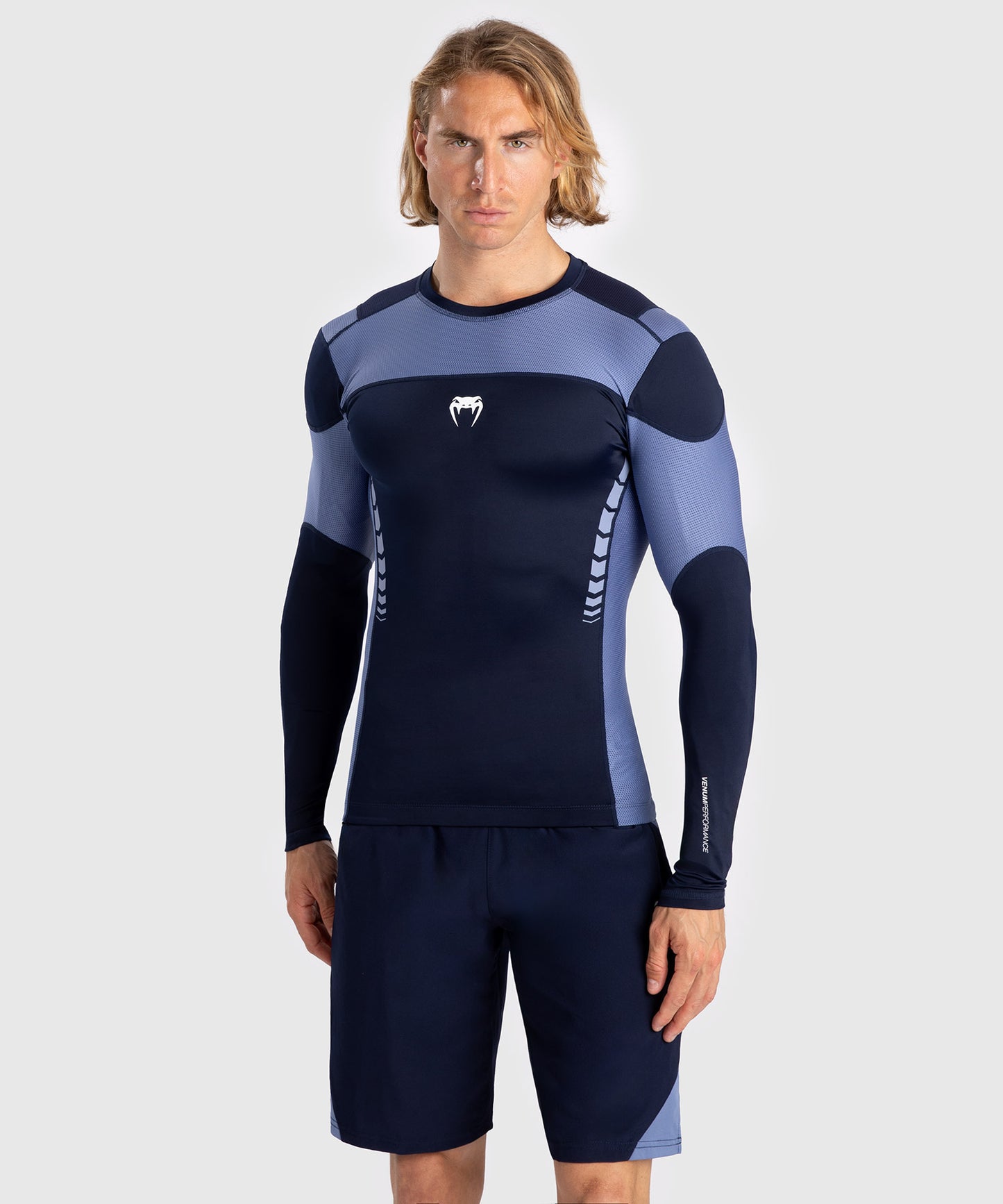 Venum Tempest Herren Langarm Rashguard - Marineblau/Blau