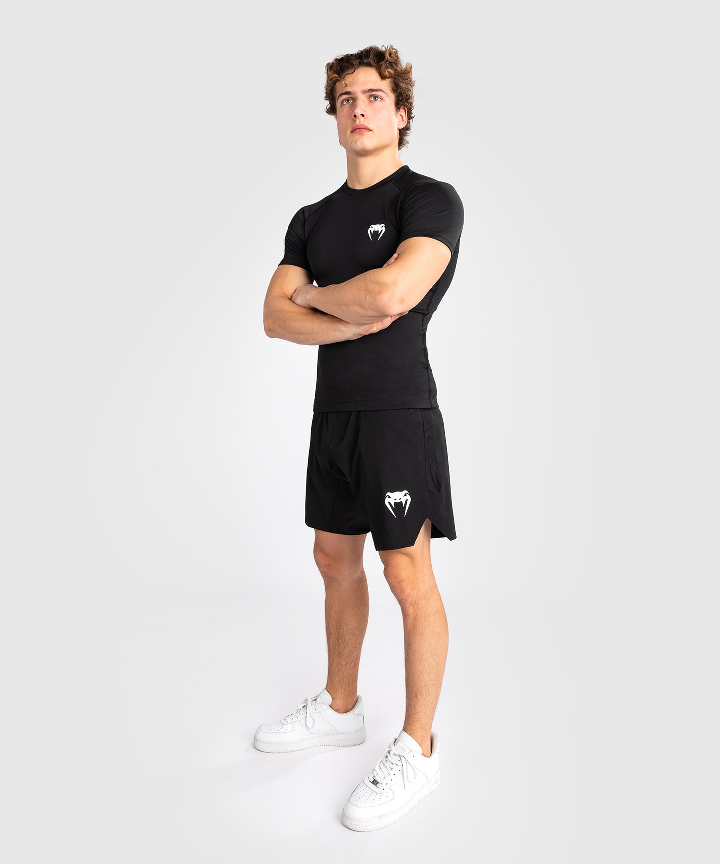 Venum Contender Herren Kurzarm Rashguard - Schwarz/Weiß