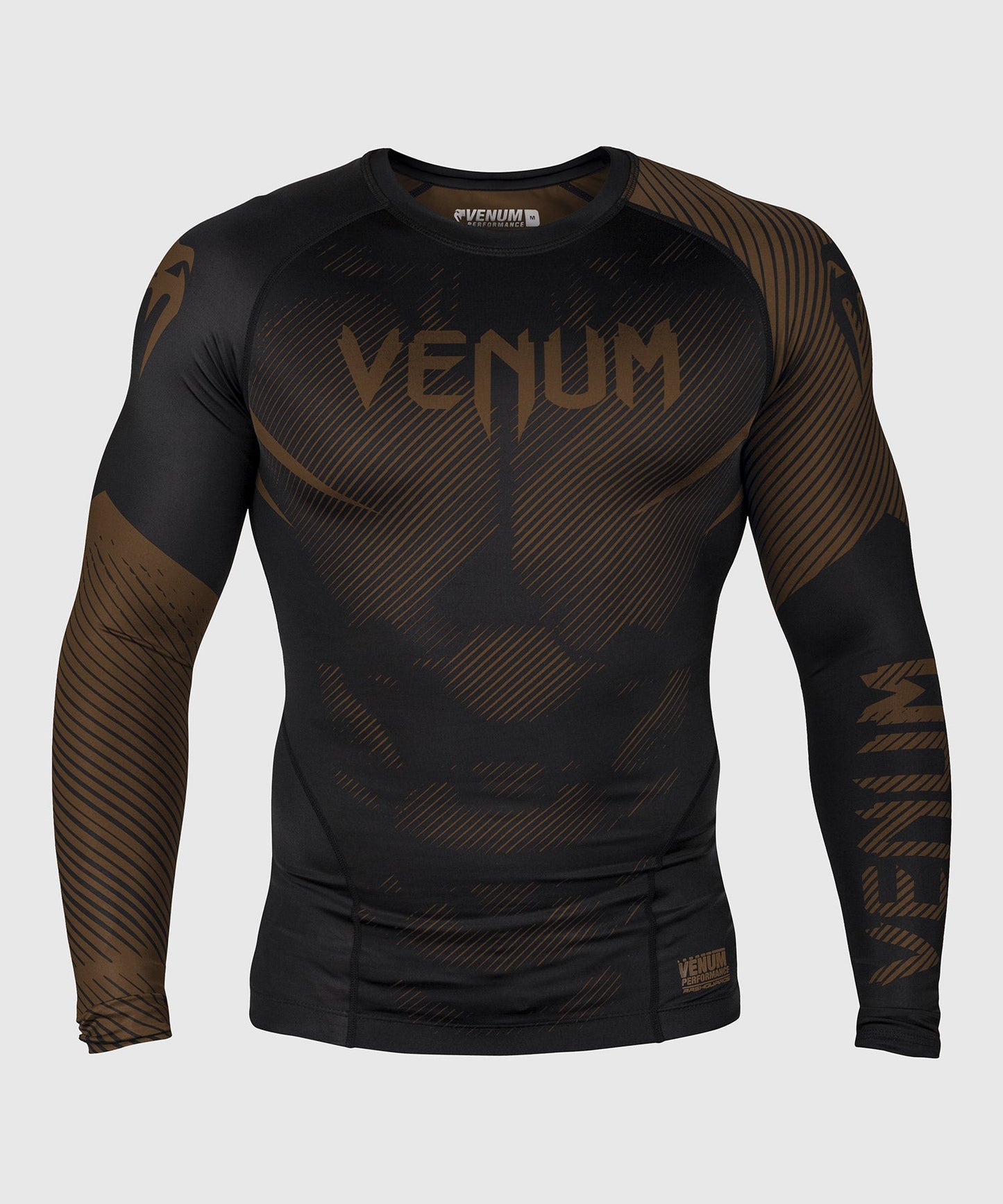 Venum NoGi 2.0 Rashguard - IBJJF genehmigte lange Ärmel - Schwarz/Braun