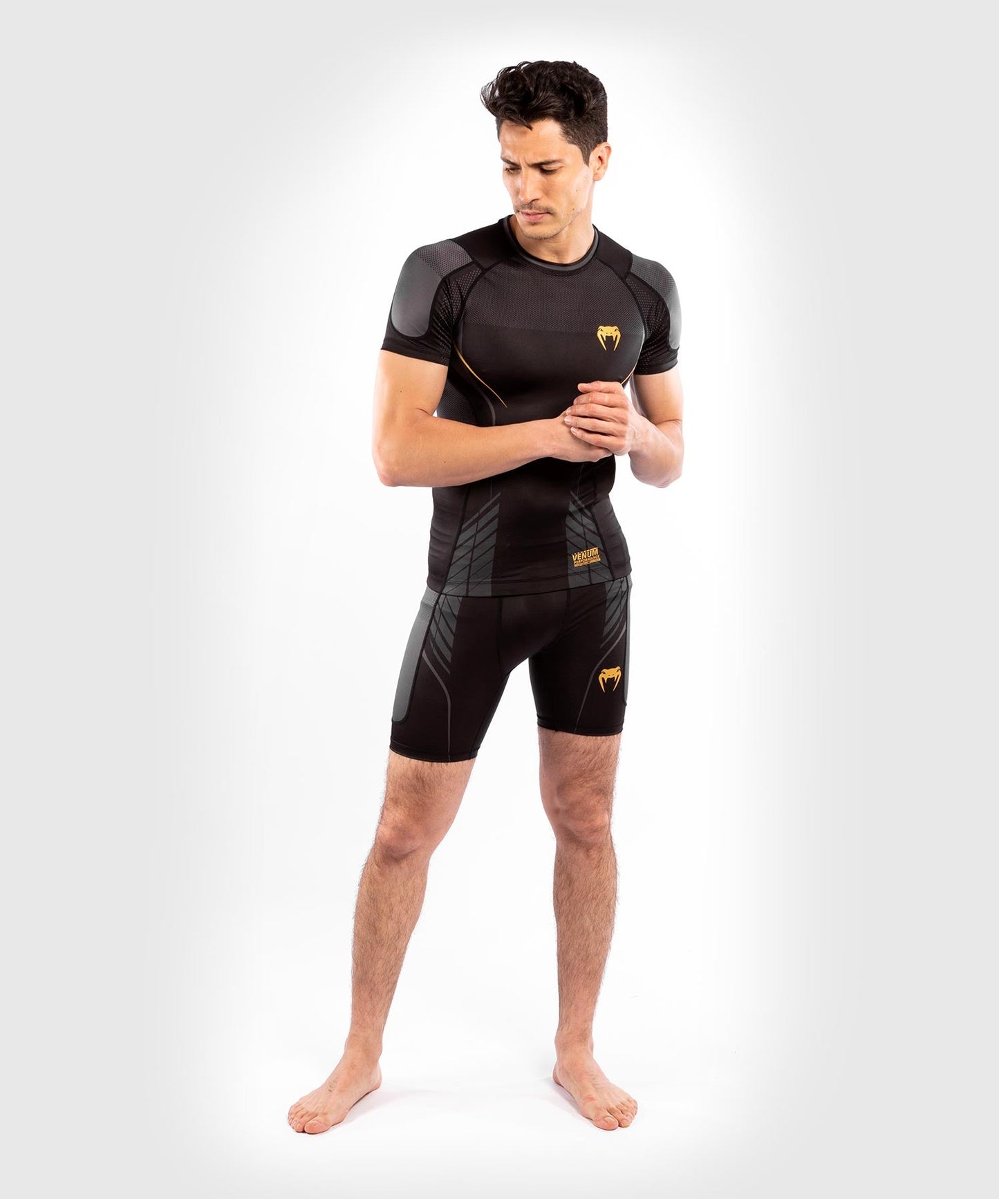 Venum Athletics Compression T-Shirt - Short Sleeve - Black/Gold