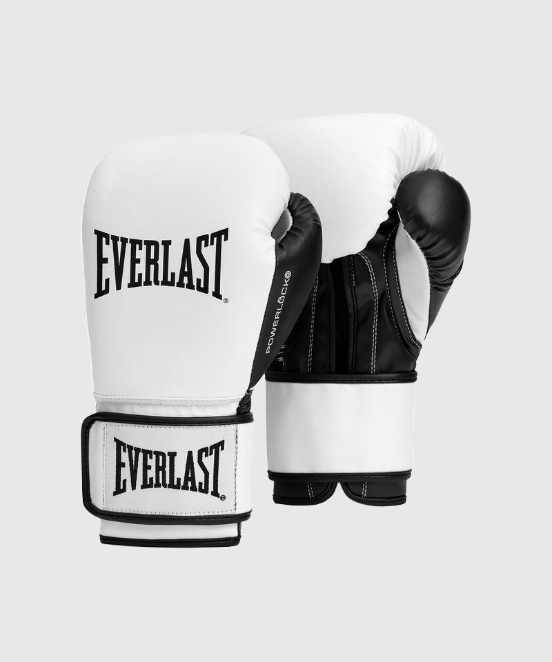 Everlast Powerlock OG Training Guantes de Boxeo - Blanco/Negro