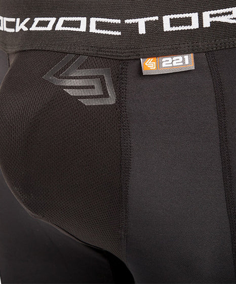 Shock Doctor Bioflex Pantalones Cortos de Compresión con Coquilla - Negro