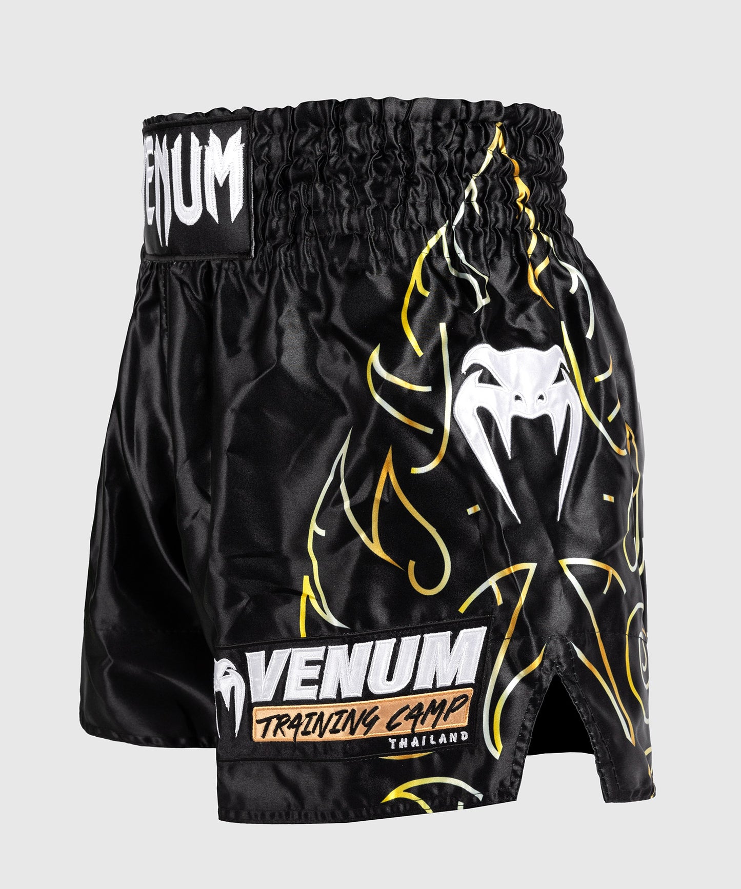Venum VTC Flames Pantaloncini Muay Thai - Nero/Oro