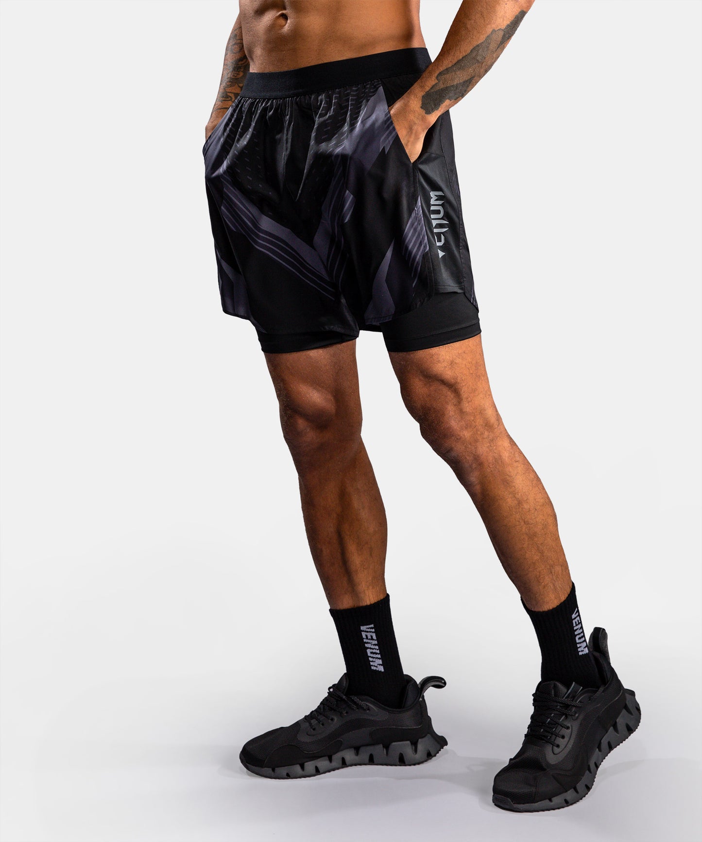 Venum No-Gi 6.0 Pantalón Corto de Entrenamiento - Negro/Gris