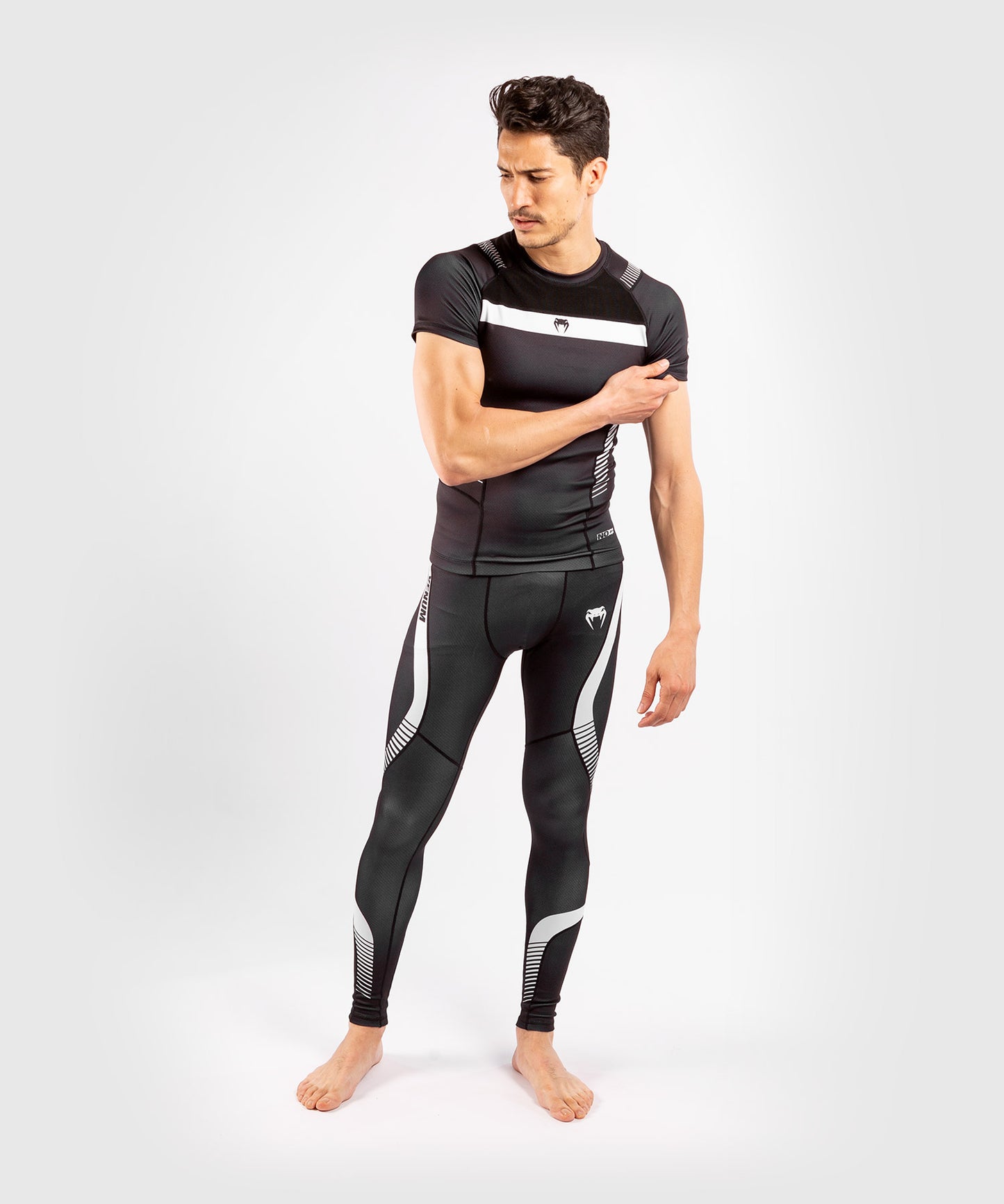 T-shirt de Compression Venum NoGi 3.0 - Manches Courtes - Noir/Blanc