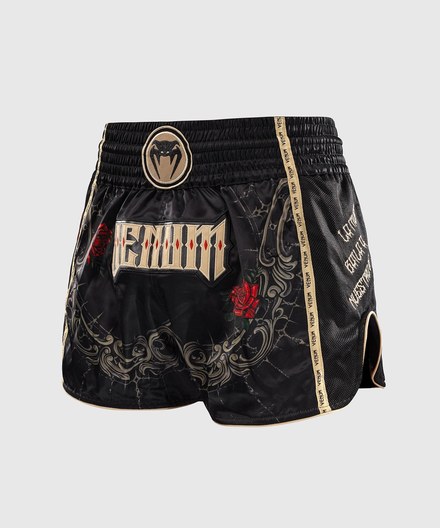Short de Muay Thai pour Hommes Venum Santa Muerte 5.0 - Noir Profond/Or