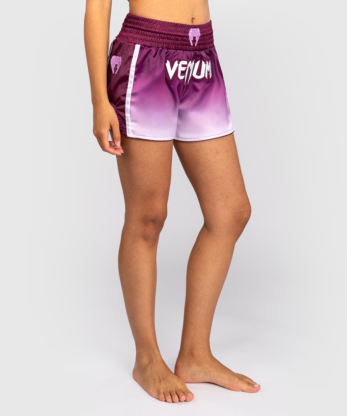 Venum Iris Pantalones Cortos Muay Thai - Ciruela/Blanco