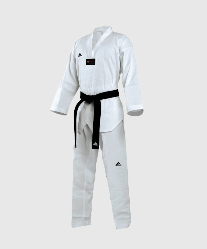 Adidas Champion II Taekwondo Dobok - Cuello Blanco - Blanco