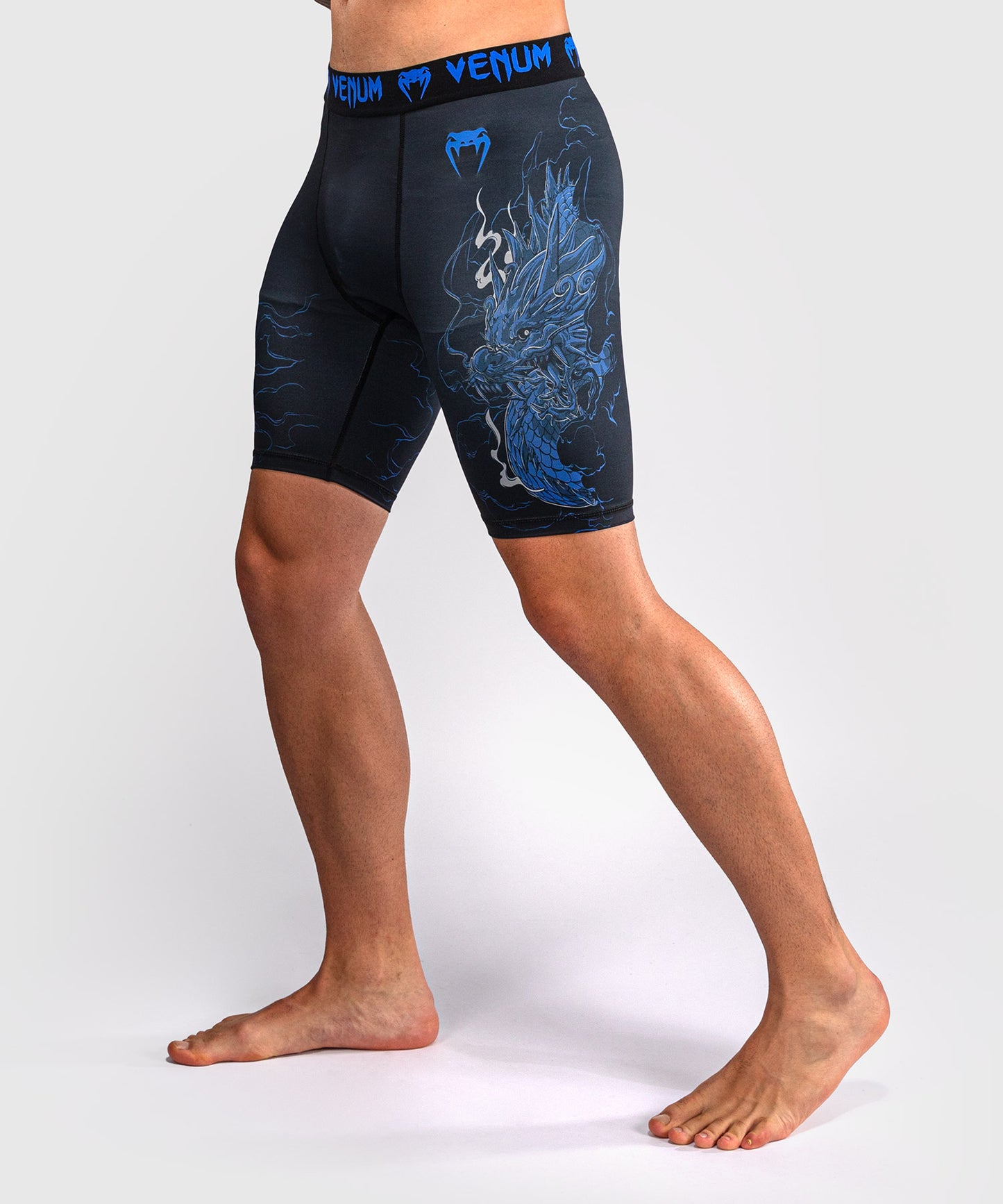 Venum Thunder Dragon Vale Tudo Shorts - Black/Royal Blue