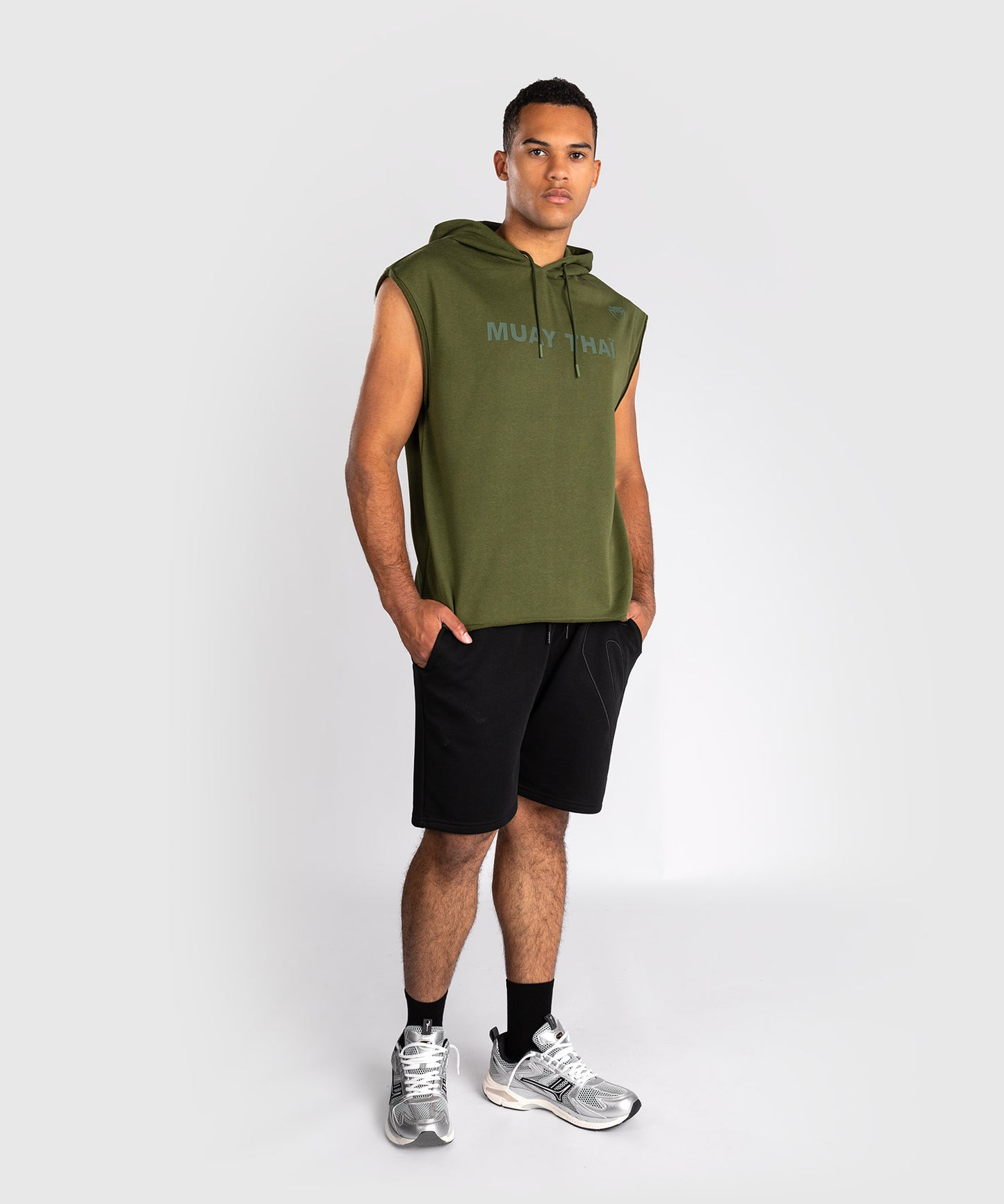 Venum Muay Thai VT Felpa con Cappuccio Senza Maniche – Verde Militare