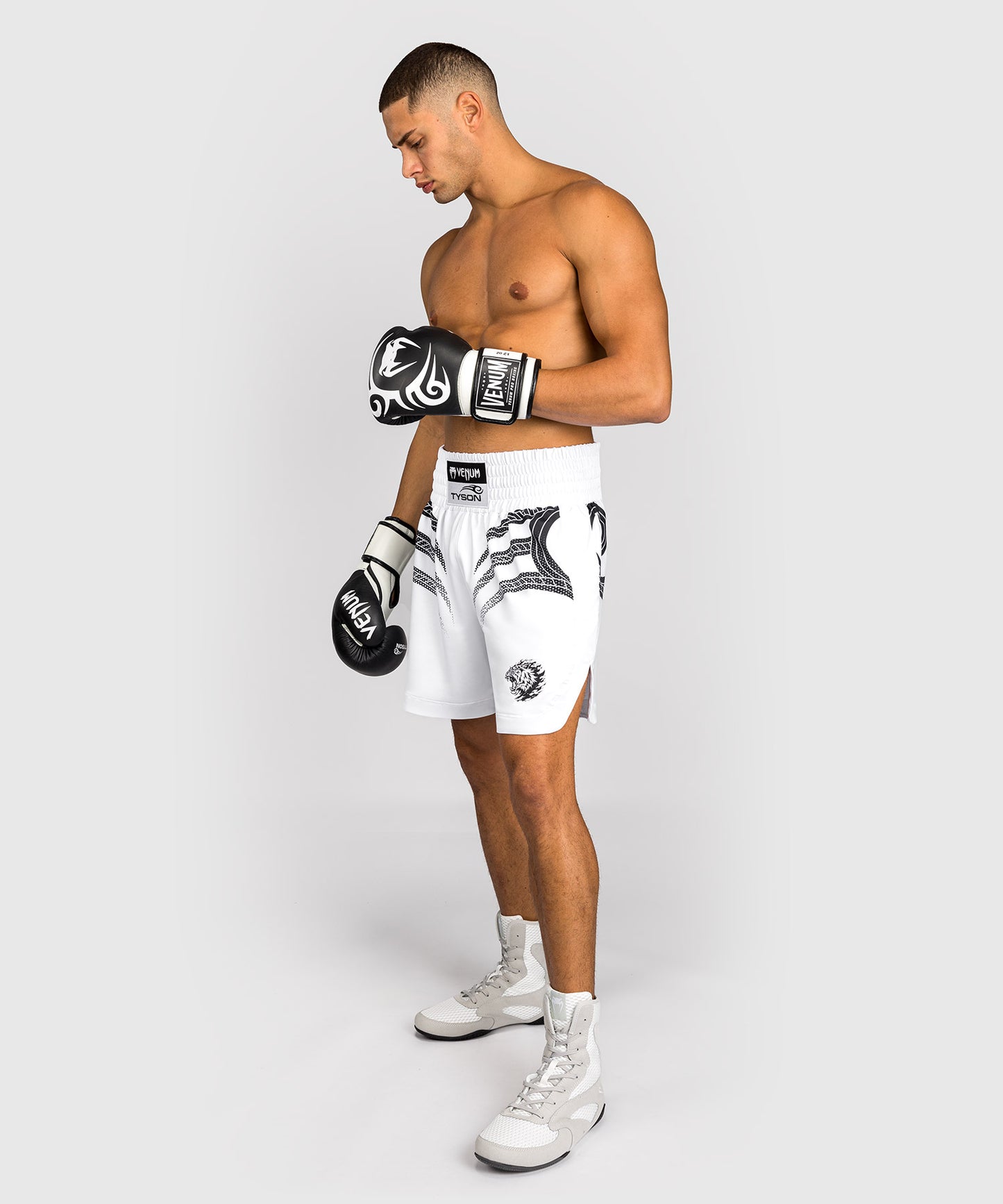 Venum x Mike Tyson Tiger Boxing Shorts - Optical White/Deep Black