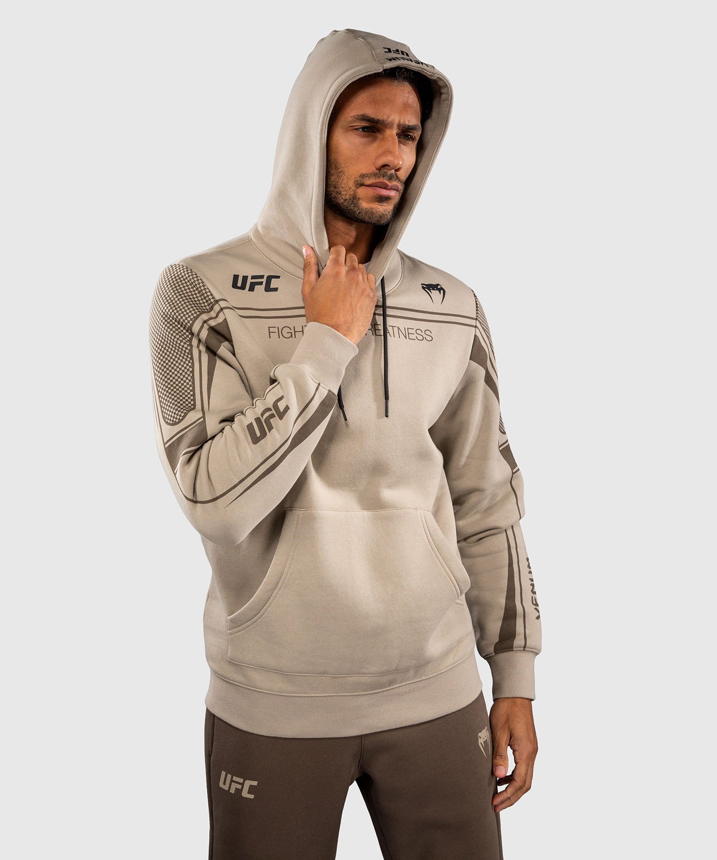 Venum UFC Unity by Venum Authentic Fight Week Men's Pullover Hoodie - Sand