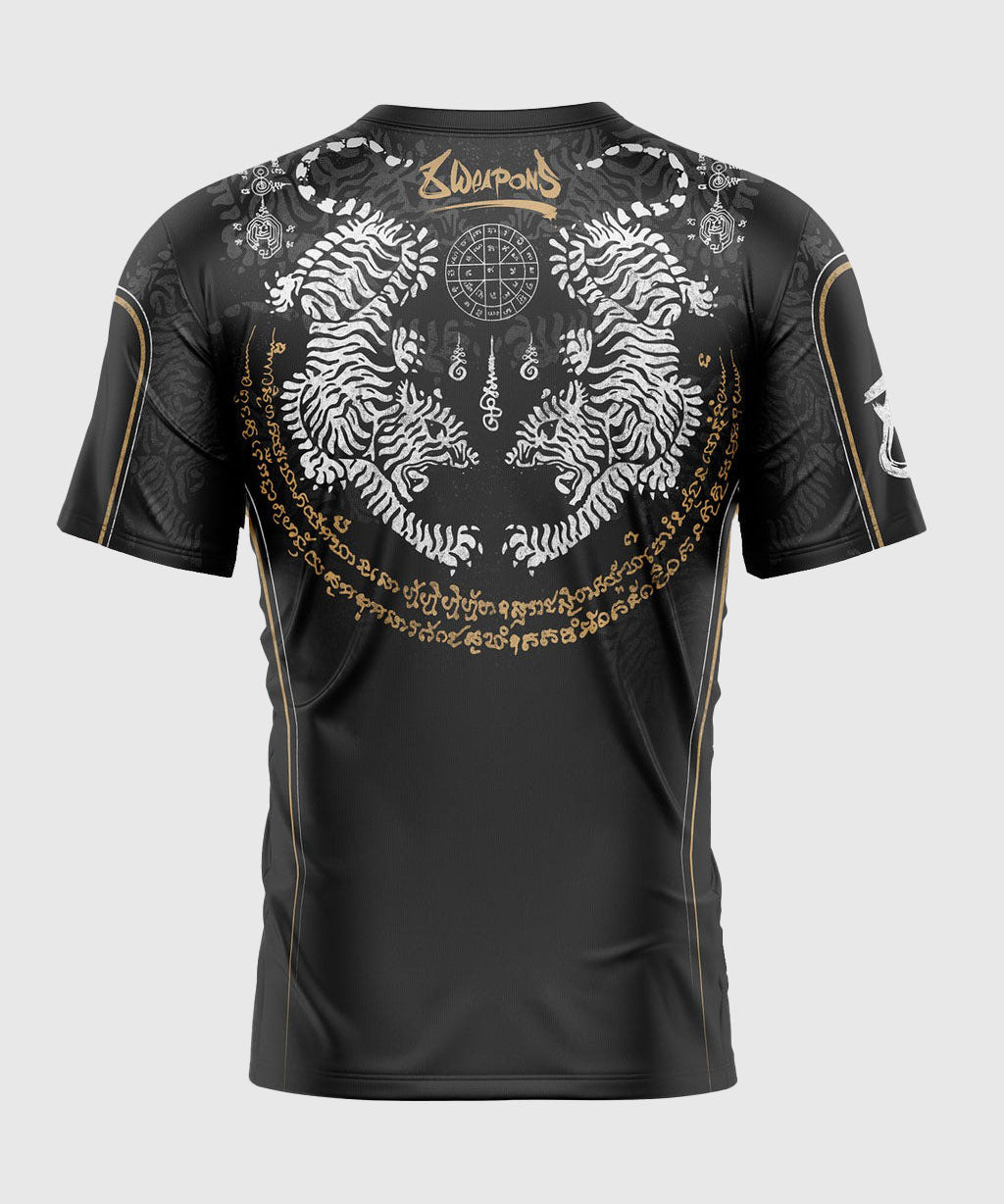 8 Weapons Functional Tiger Yant Camiseta - Negro/Amarillo
