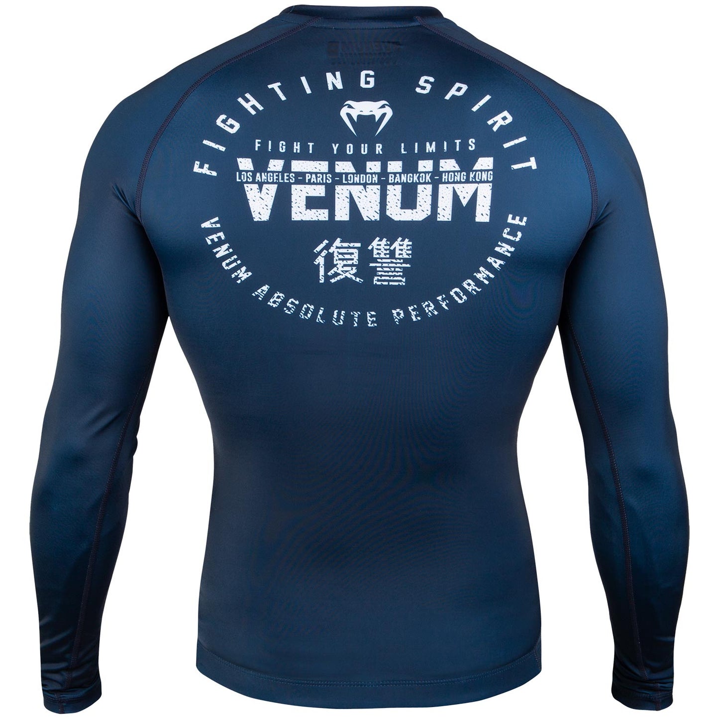 Venum Signature Rashguard - Langarm - Marineblau/Weiß