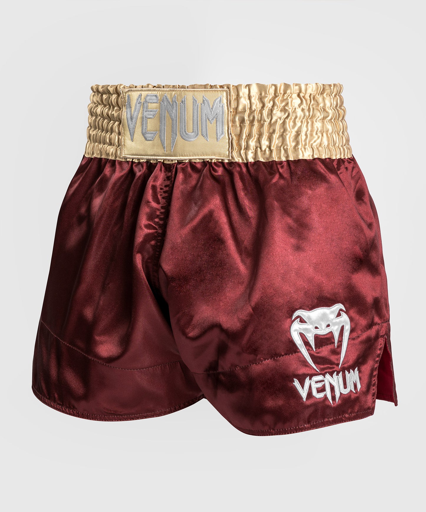 Venum Classic Pantalón corto de muay thai - Borgoña/Dorado/Blanco
