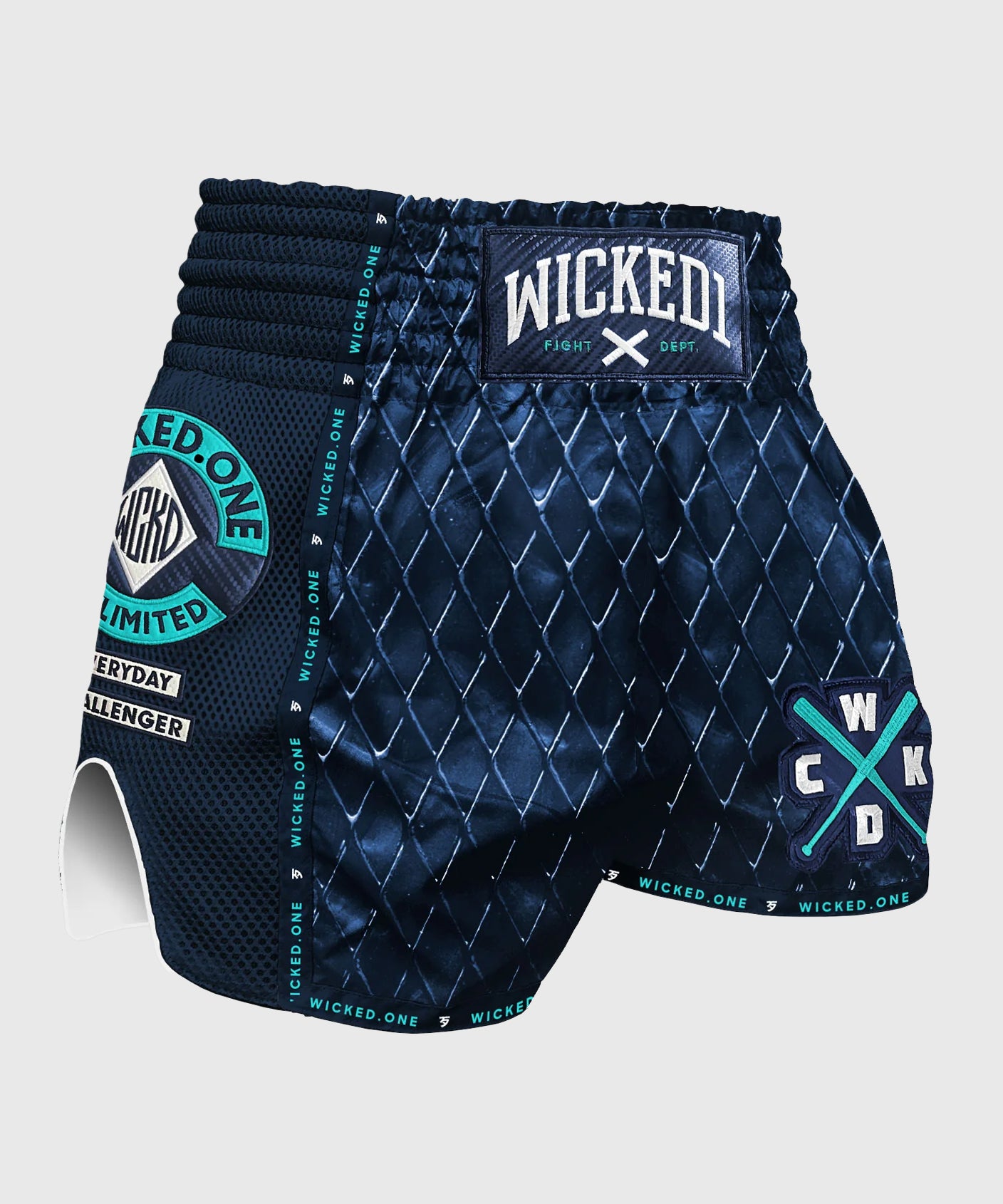 Wicked One Cage Muay Thai Shorts - Marineblau