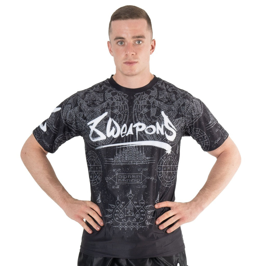 8 Weapons Functional Hanuman Yant T-Shirt - Schwarz/Grau
