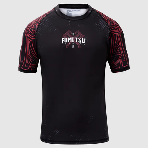 Fumetsu Berserker Kurzarm-Rashguard - Schwarz/Rot