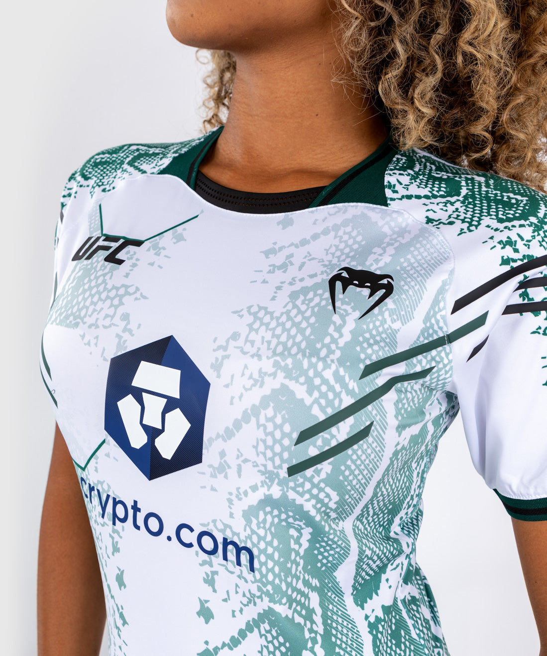 Women's UFC Adrenaline by Venum Authentic Fight Night Technical T-Shirt - Emerald Edition - Green/White