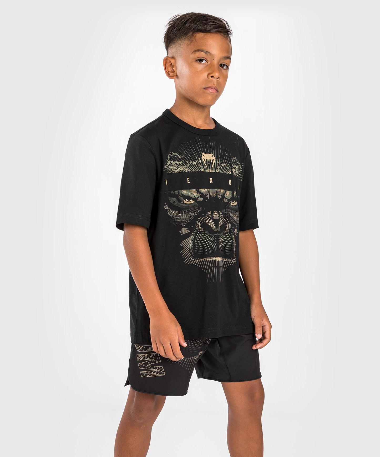 Venum Gorilla Dschungel T-Shirt für Kinder - Schwarz/Sand