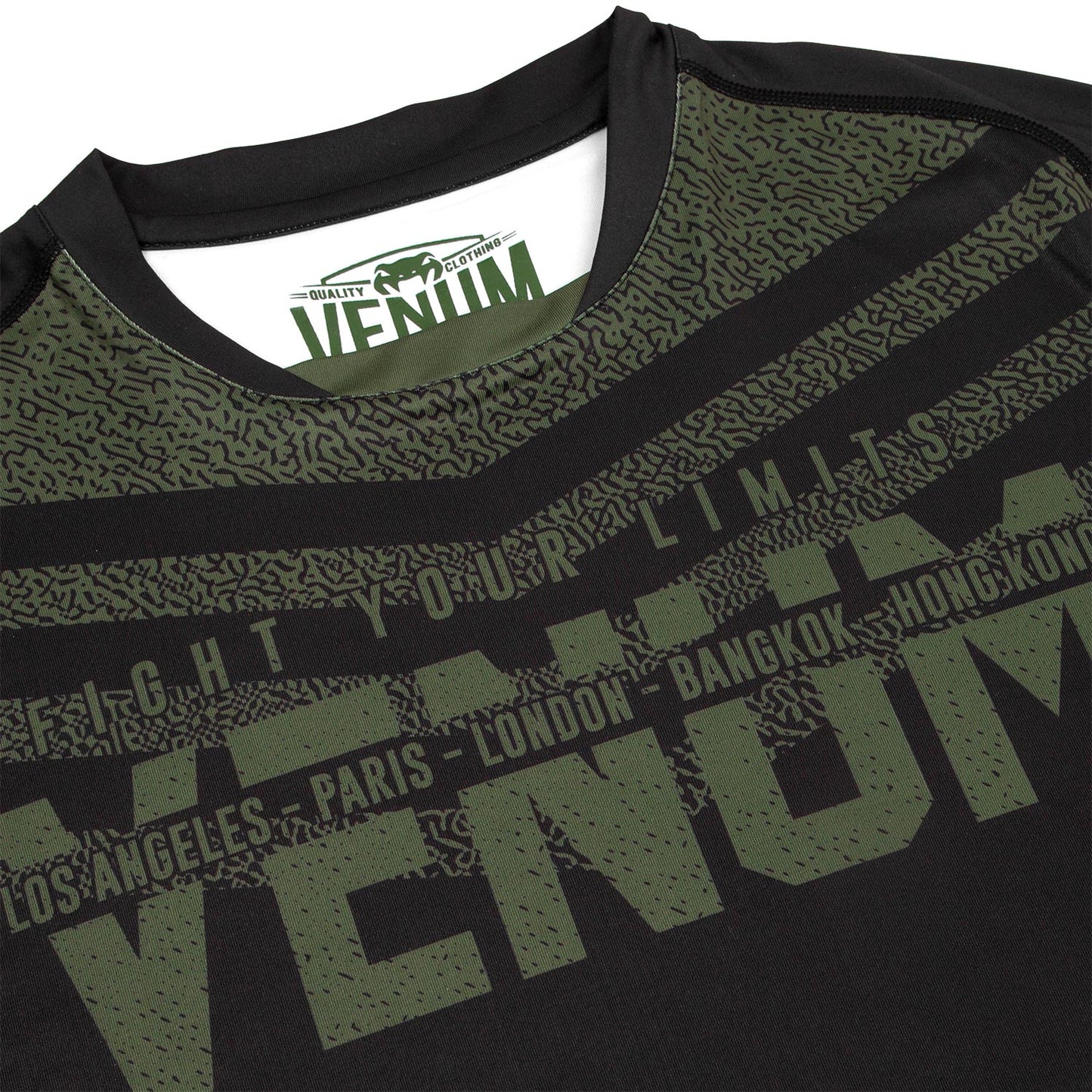 Venum Signature Dry Tech T-Shirt - Schwarz/Khaki - Exclusive