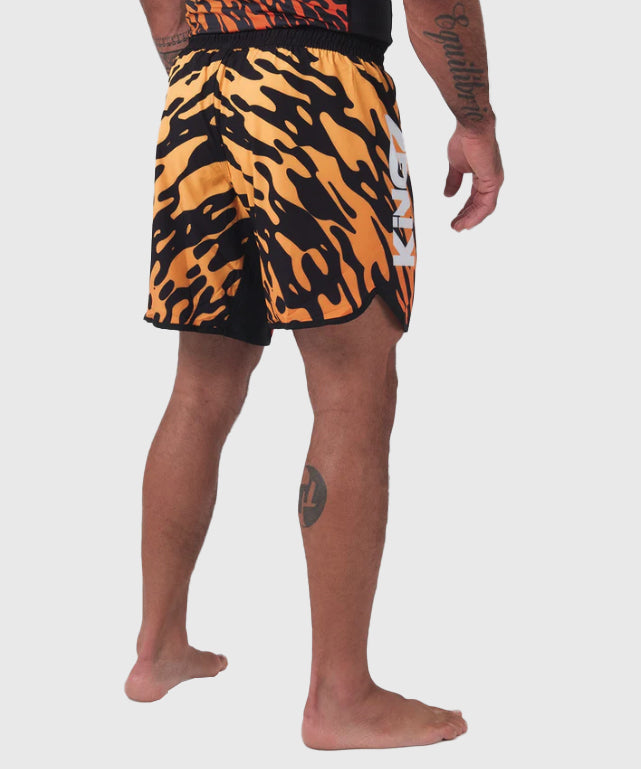 Kingz Flame Fightshorts - Nero/Arancione